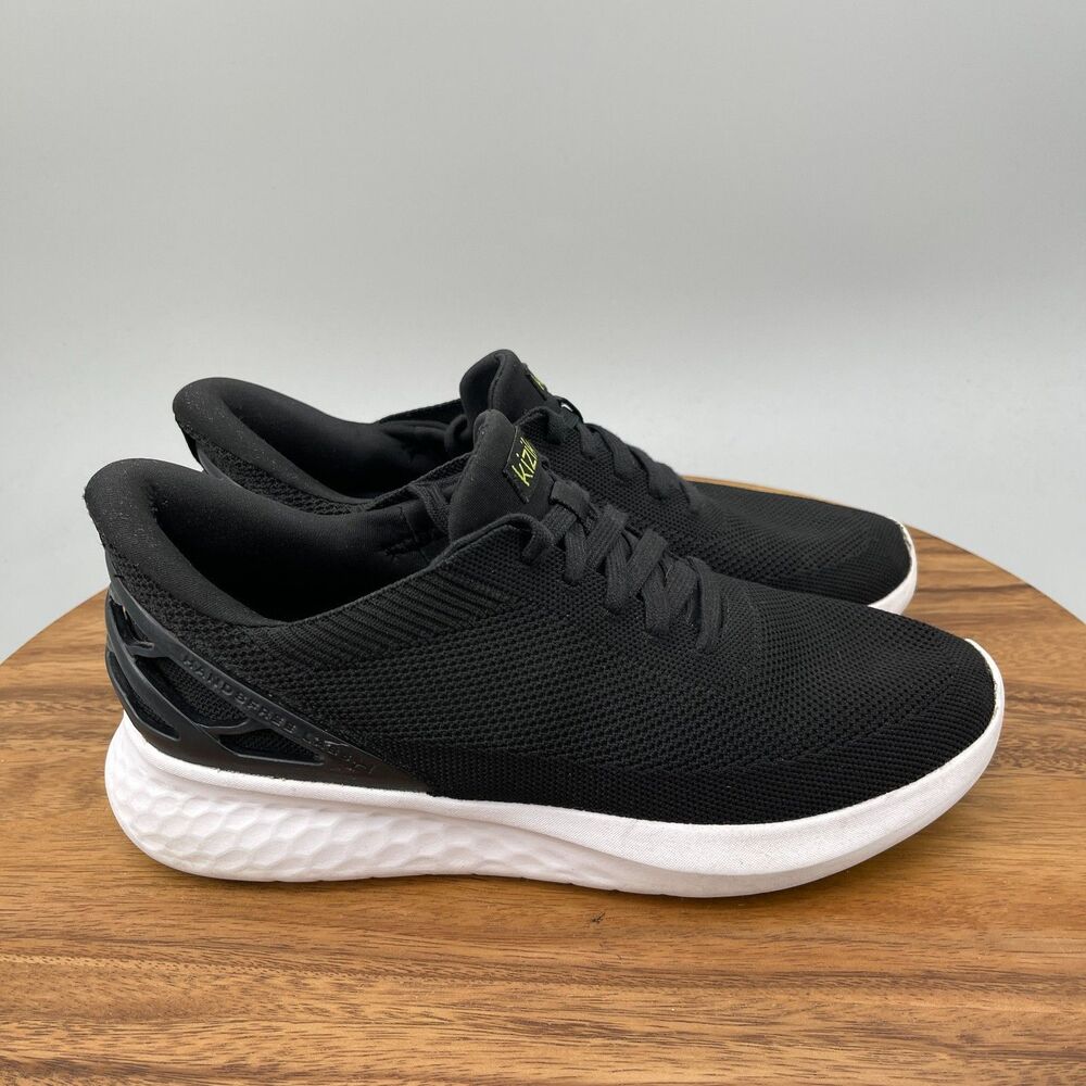 Black Athletic Knit Sneakers with White Sole - Unbranded
